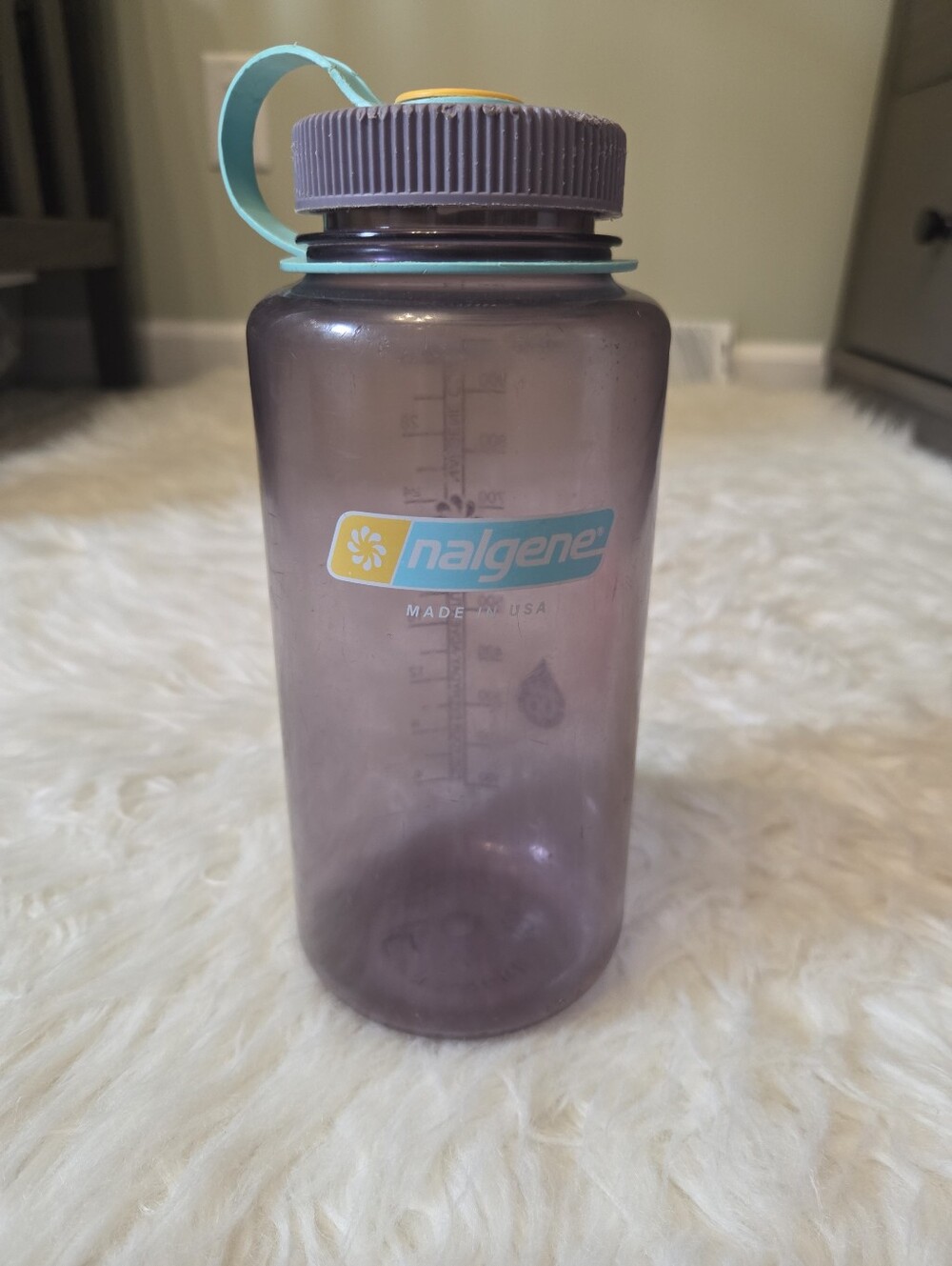 Nalgene Wide Mouth Water Bottle 32oz - Purple with Teal Accents